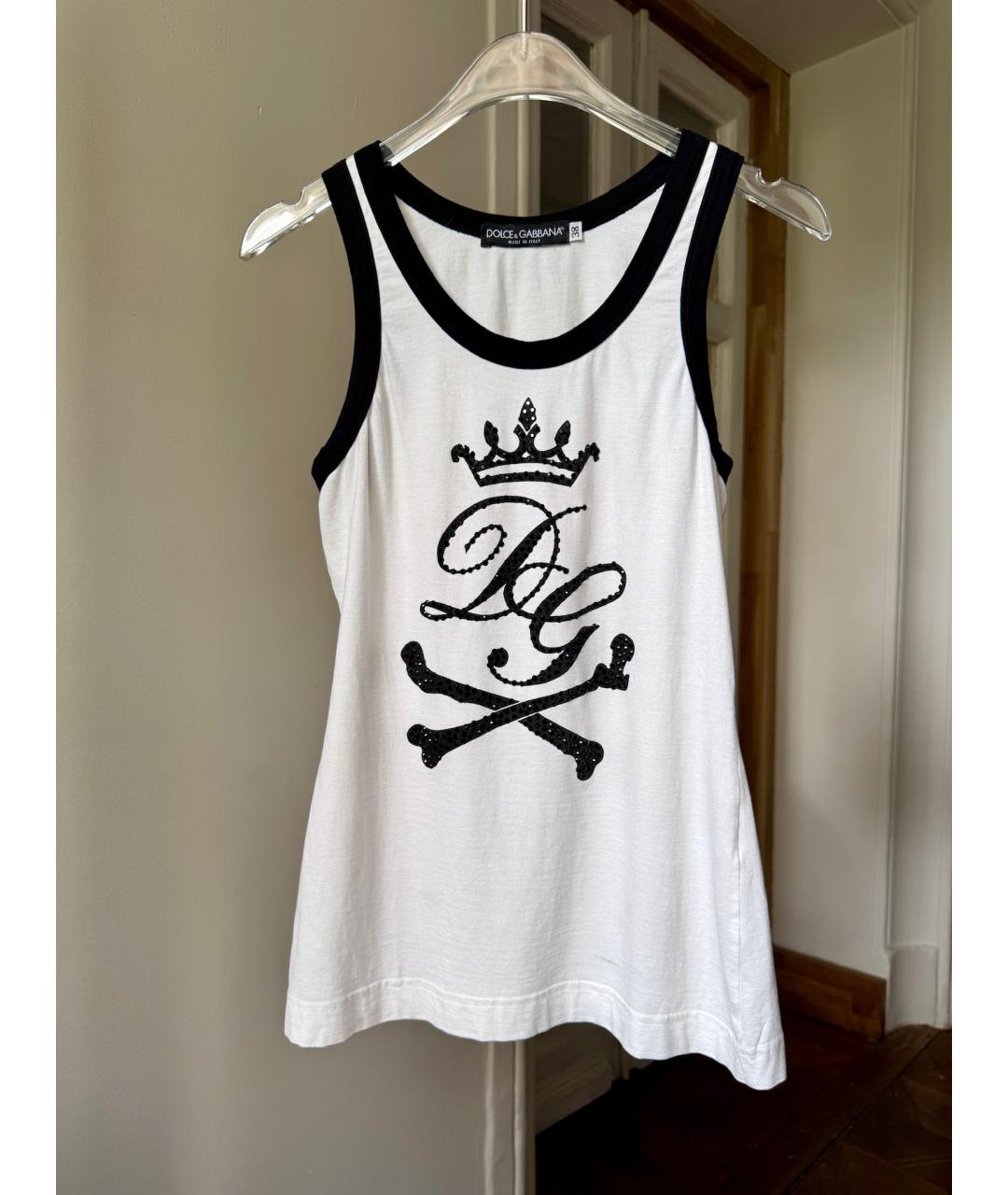 DOLCE&GABBANA Белая хлопковая майка, фото 5