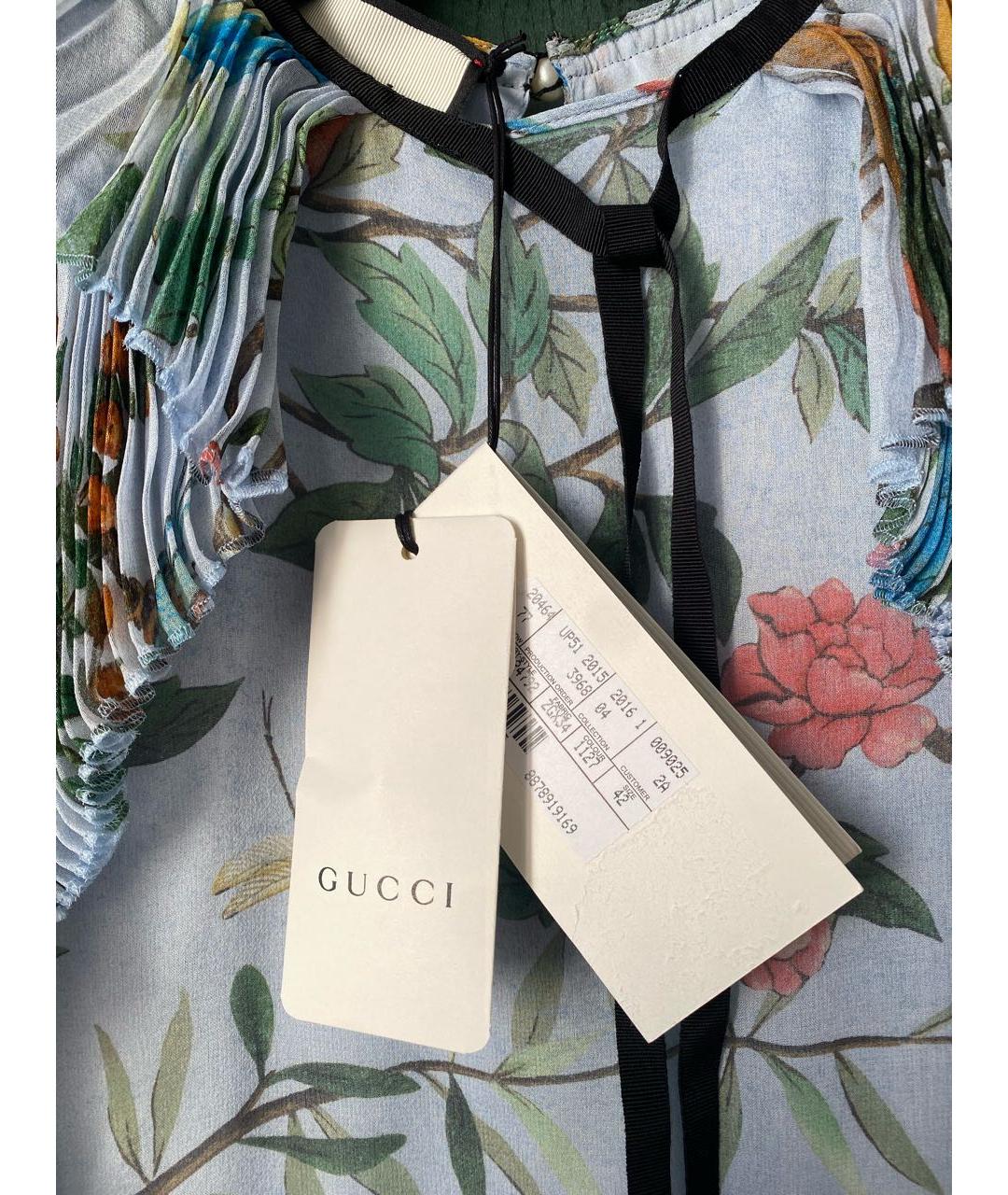 GUCCI Мульти шелковое коктейльное платье, фото 6