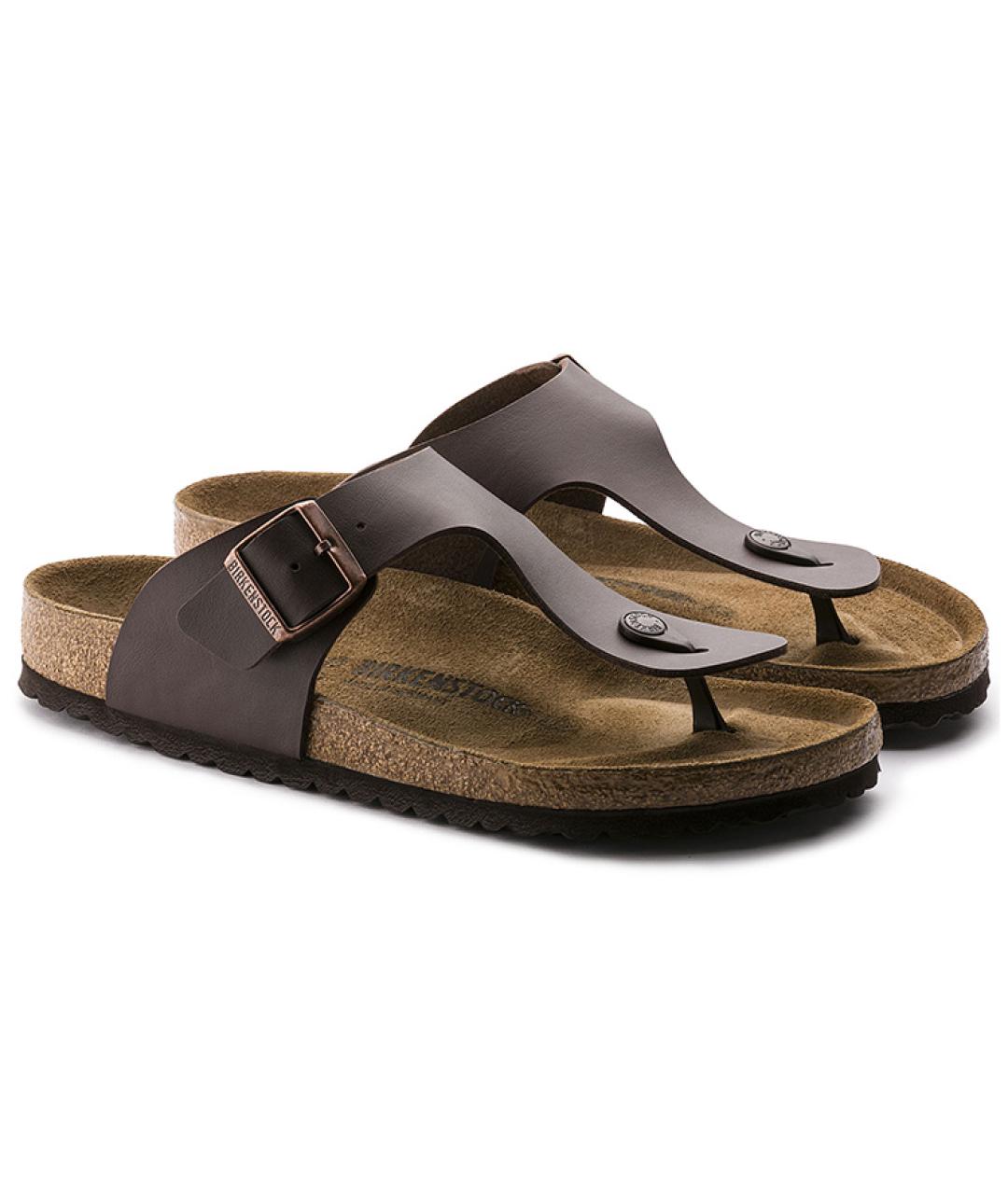 BIRKENSTOCK Коричневые кожаные сандалии, фото 4