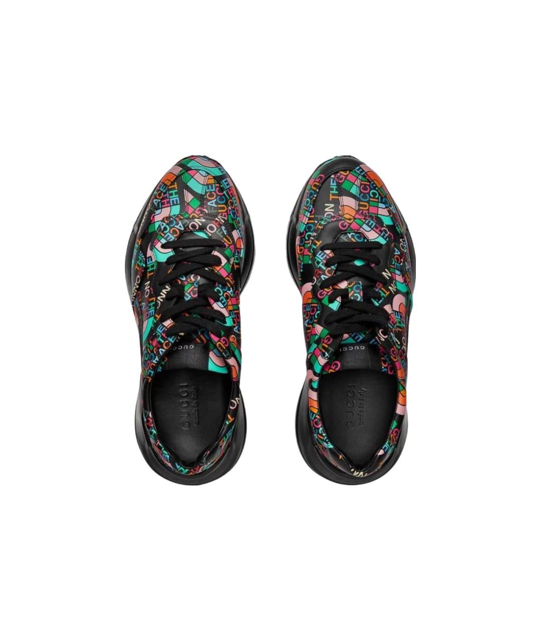 GUCCI Черные низкие кроссовки / кеды, фото 3