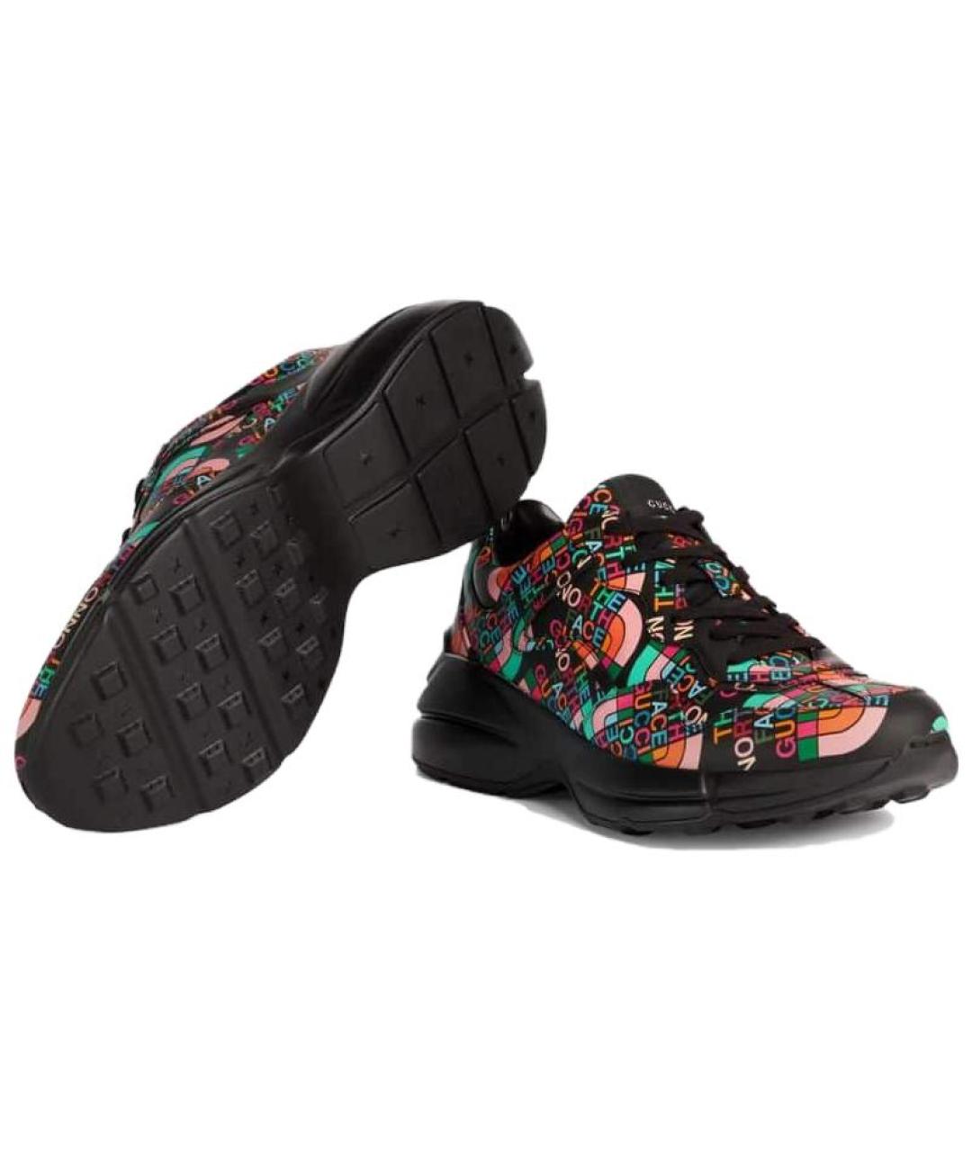 GUCCI Черные низкие кроссовки / кеды, фото 5