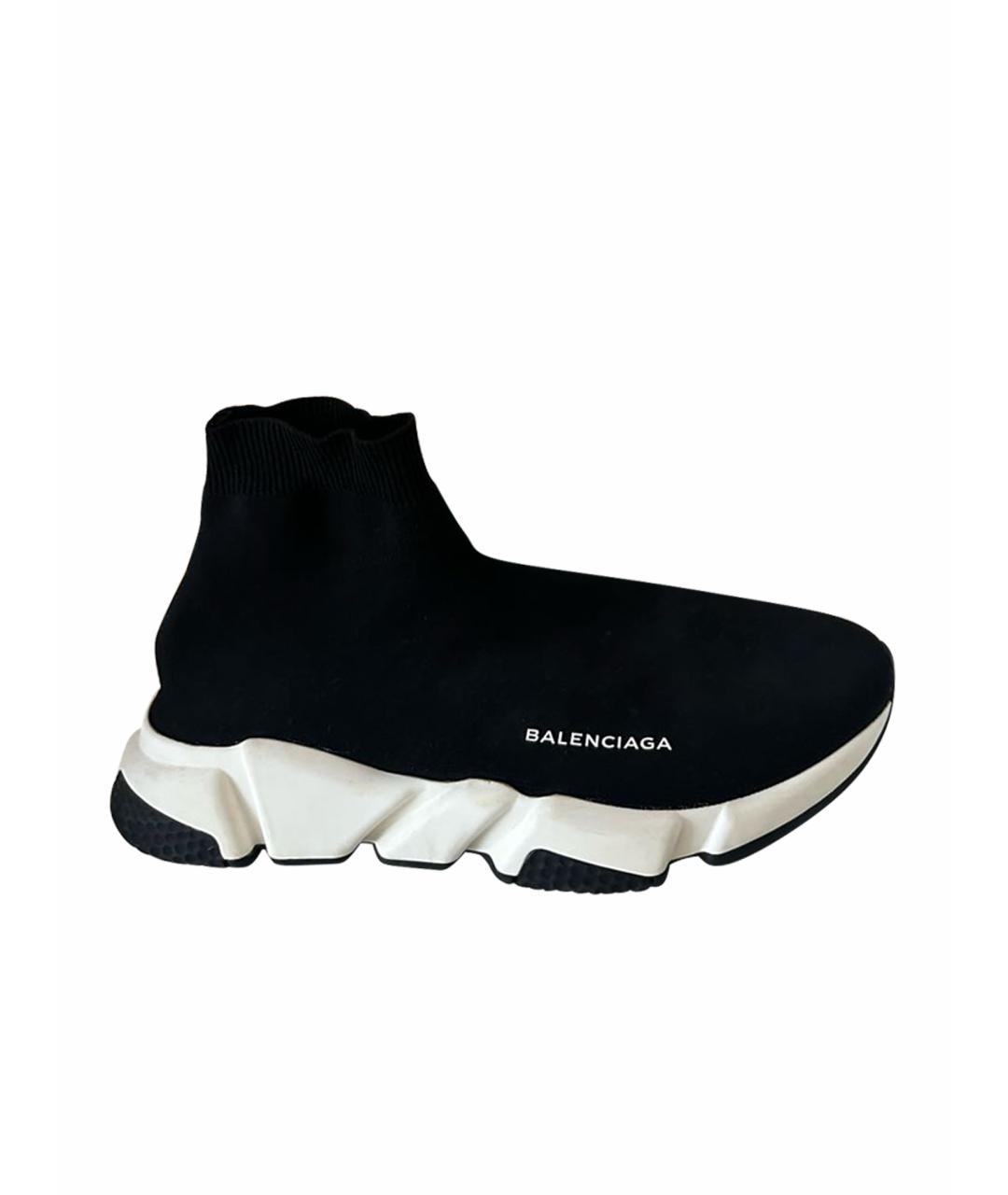 BALENCIAGA Черные синтетические высокие кроссовки / кеды, фото 1