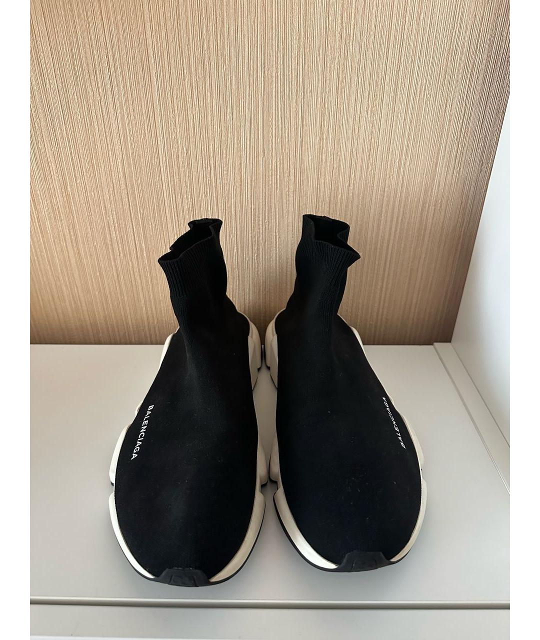 BALENCIAGA Черные синтетические высокие кроссовки / кеды, фото 2