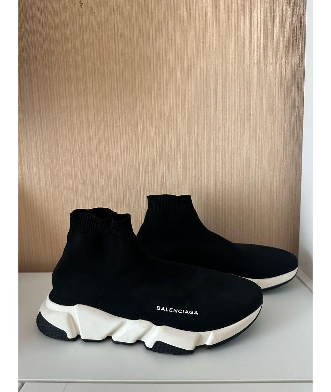 BALENCIAGA Черные синтетические высокие кроссовки / кеды, фото 4