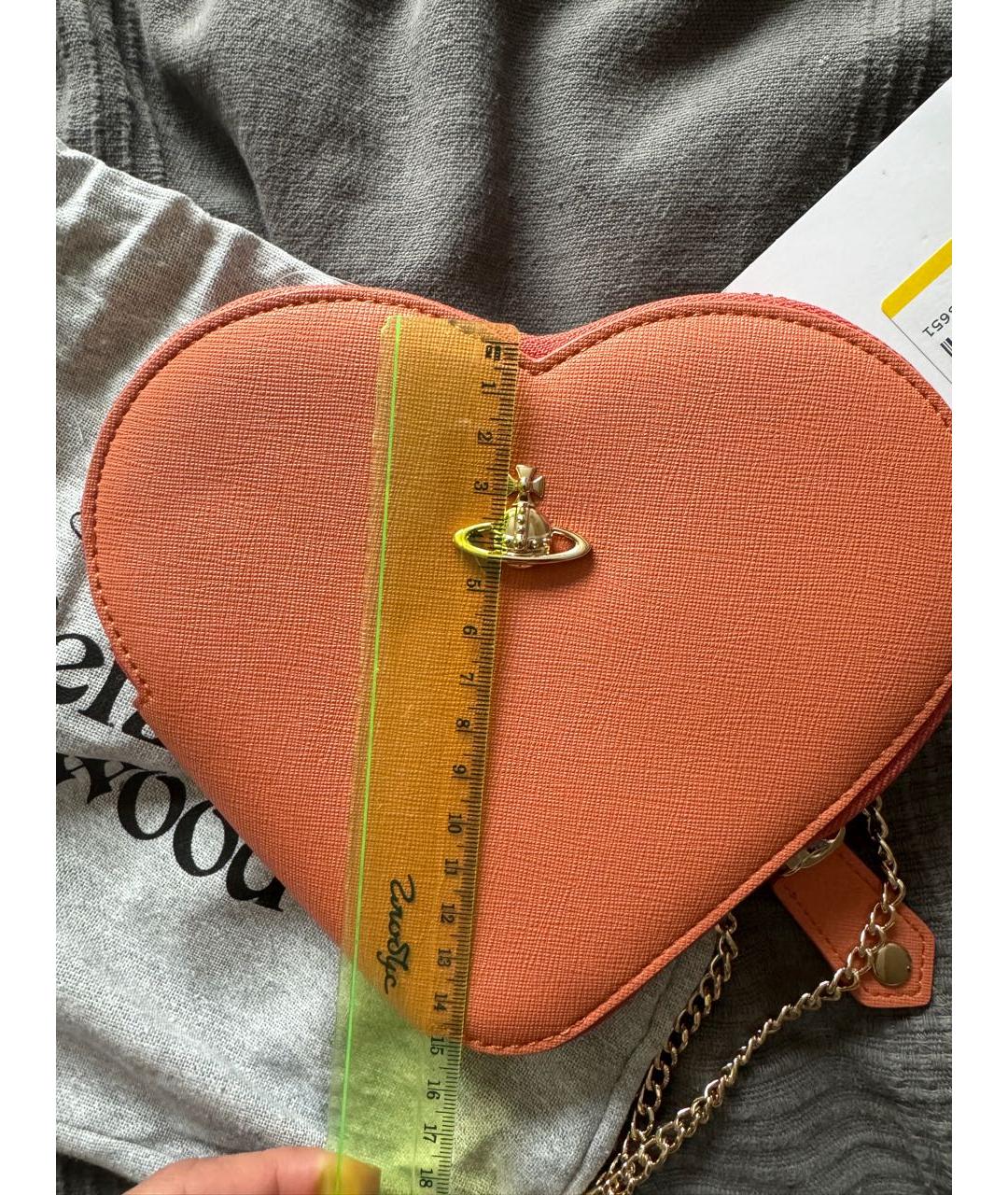 VIVIENNE WESTWOOD Коралловая сумка через плечо из искусственной кожи, фото 3