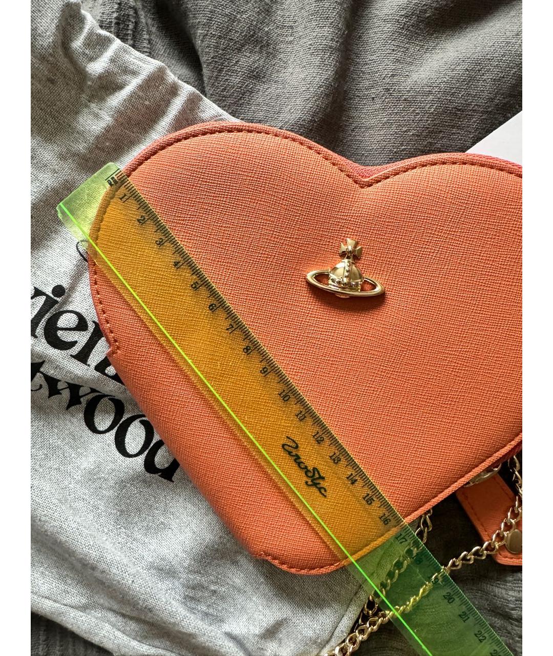VIVIENNE WESTWOOD Коралловая сумка через плечо из искусственной кожи, фото 4