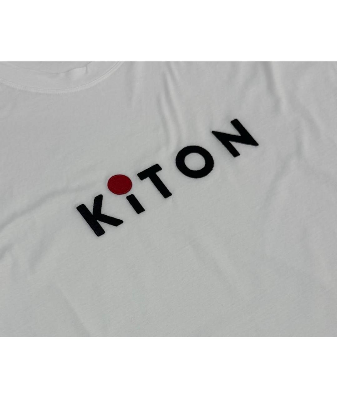 KITON Белая хлопковая футболка, фото 2