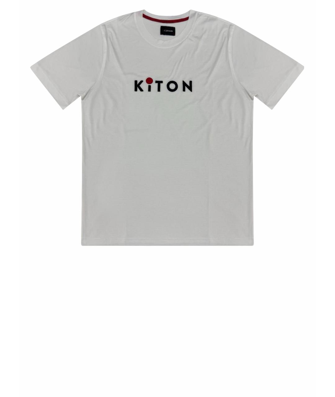 KITON Белая хлопковая футболка, фото 1