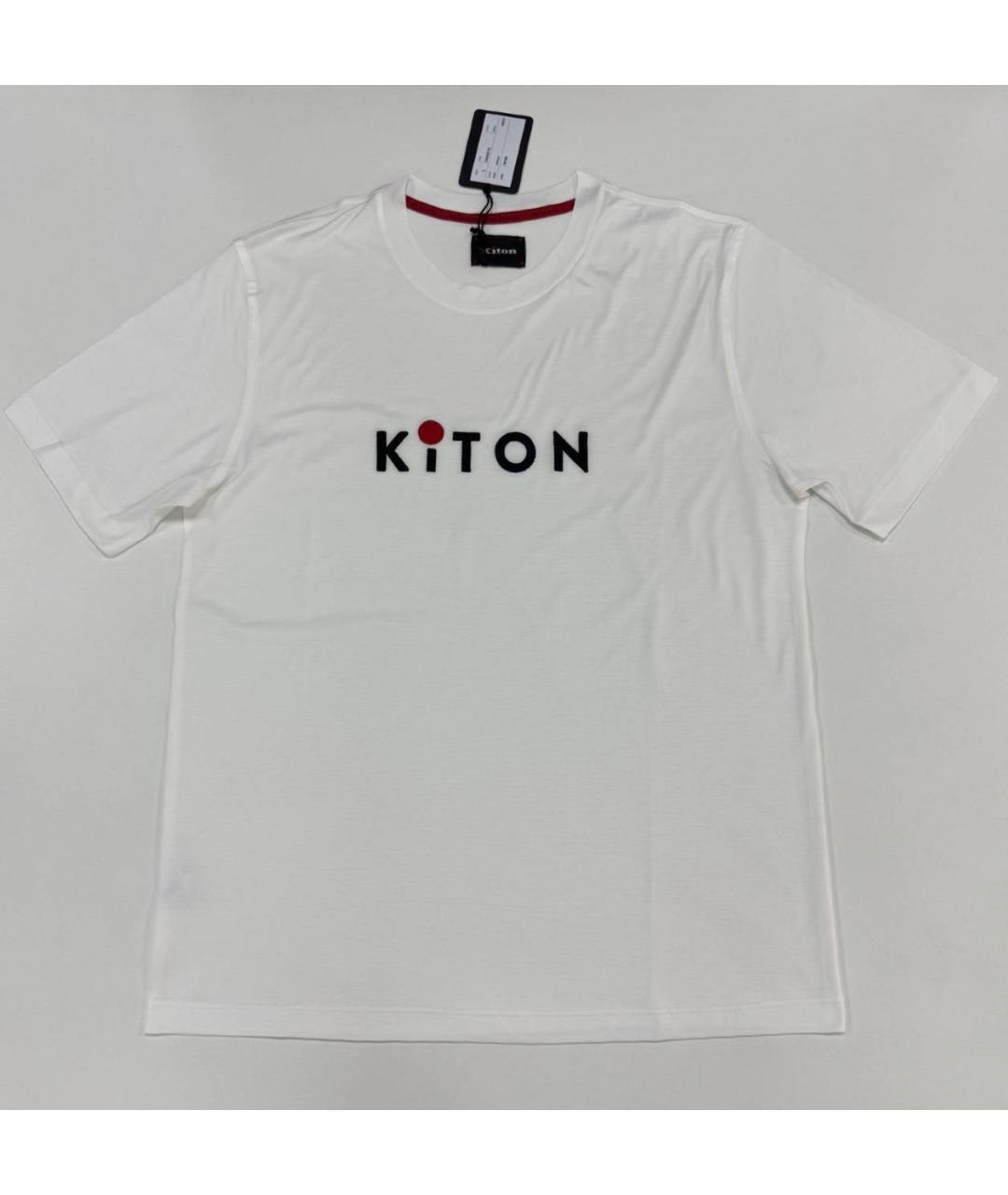 KITON Белая хлопковая футболка, фото 4