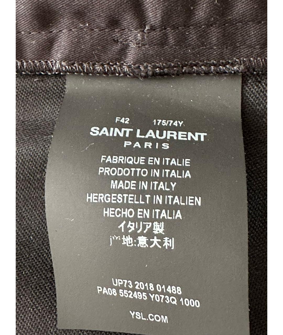 SAINT LAURENT Черные прямые брюки, фото 5