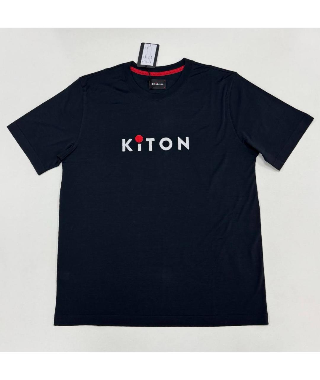 KITON Черная хлопковая футболка, фото 4
