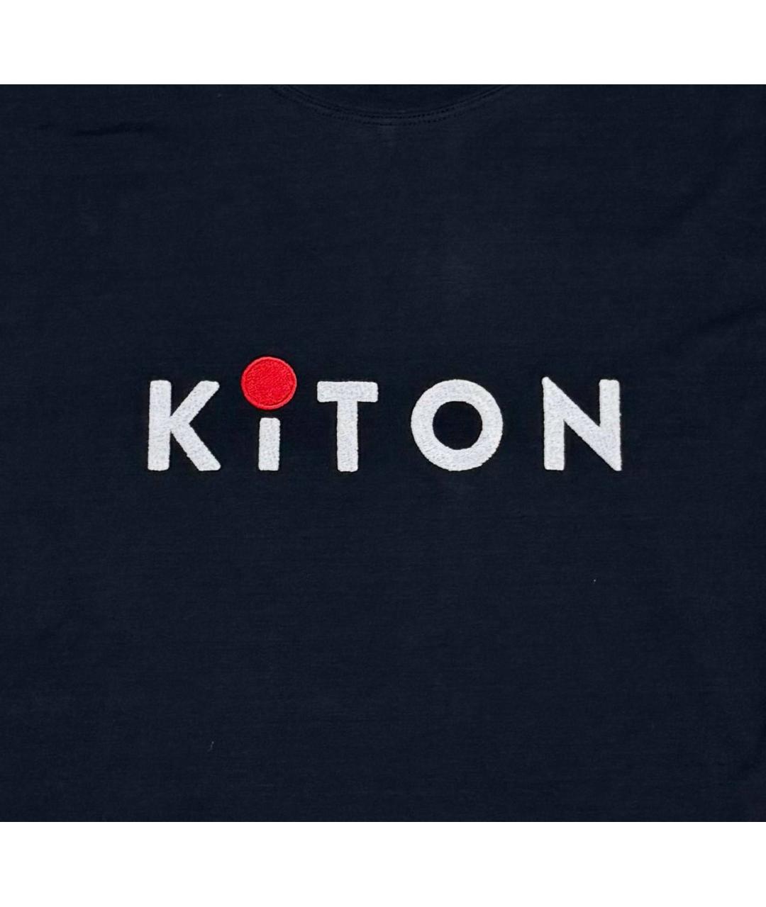 KITON Черная хлопковая футболка, фото 2