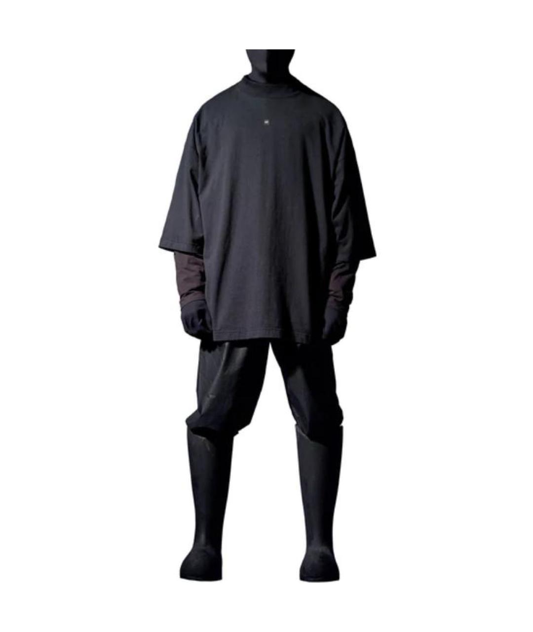 YEEZY Черная хлопковая футболка, фото 3