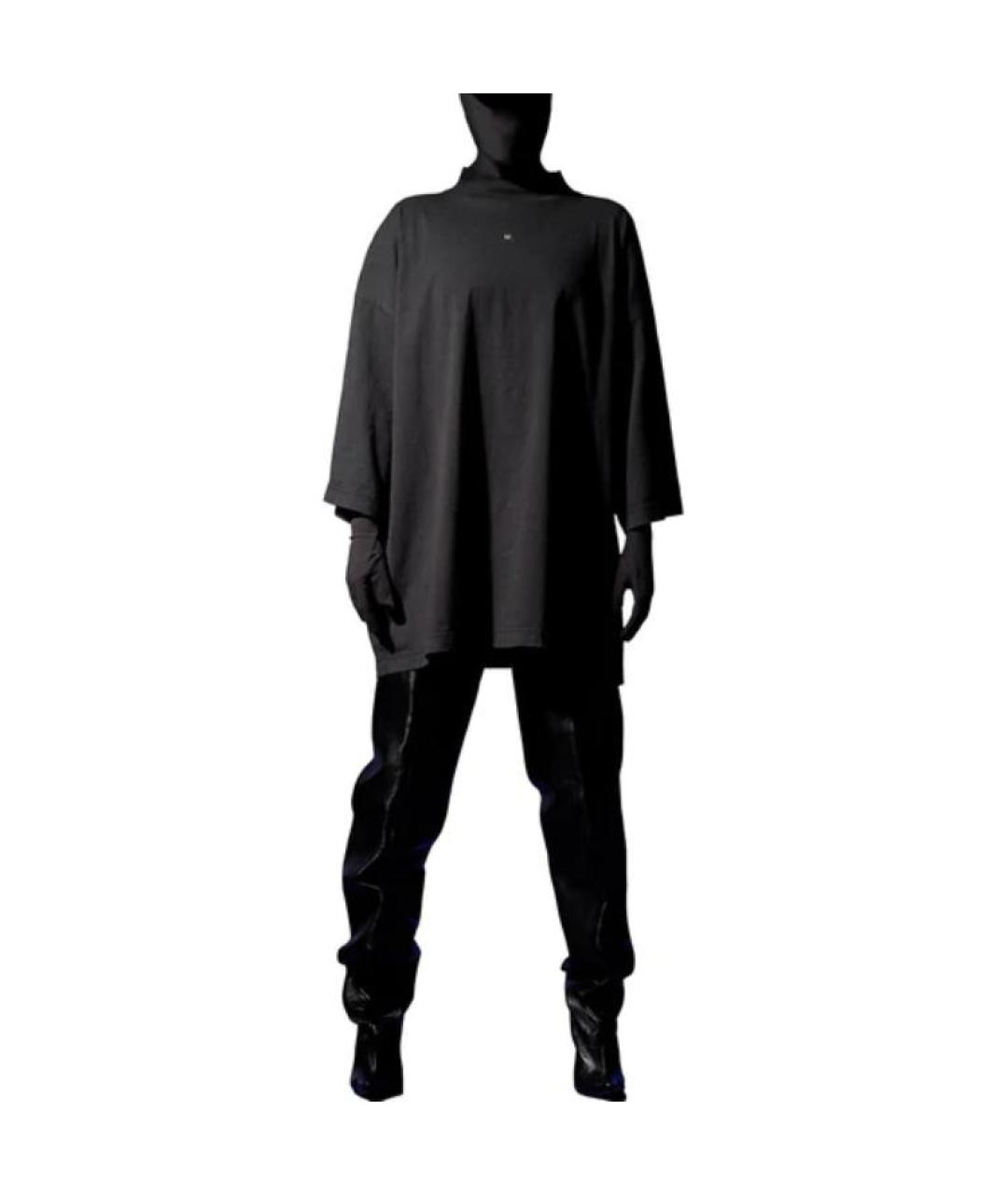YEEZY Черная хлопковая футболка, фото 4