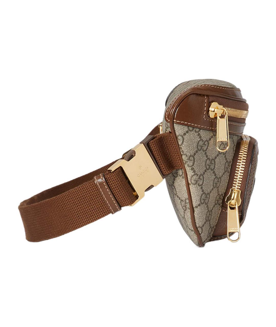GUCCI Коричневая поясная сумка, фото 4