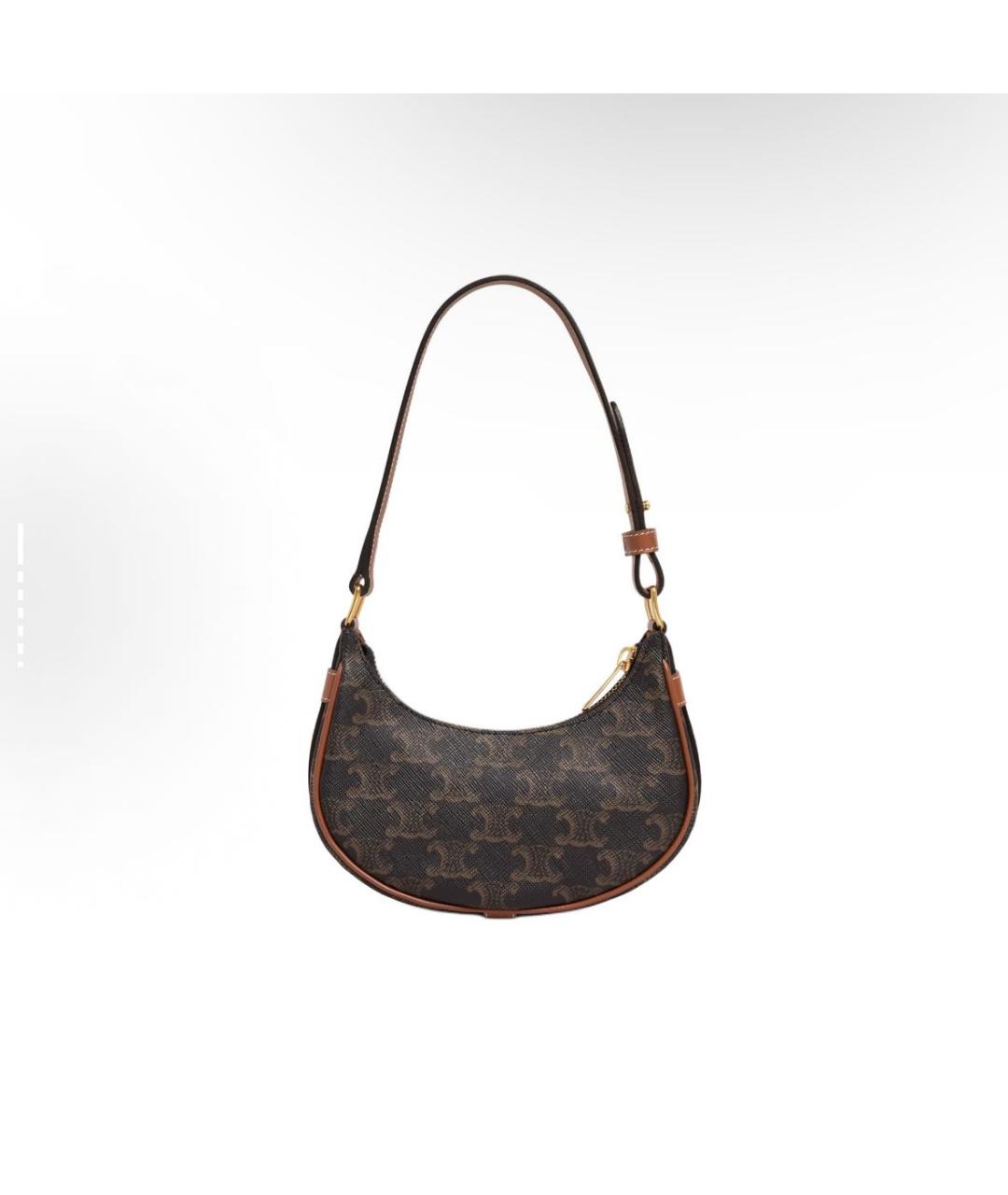 CELINE Антрацитовая кожаная сумка с короткими ручками, фото 5