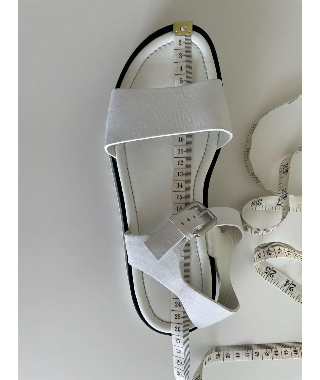 JIL SANDER Белые кожаные босоножки, фото 6