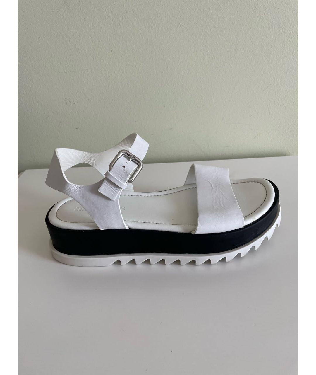 JIL SANDER Белые кожаные босоножки, фото 8