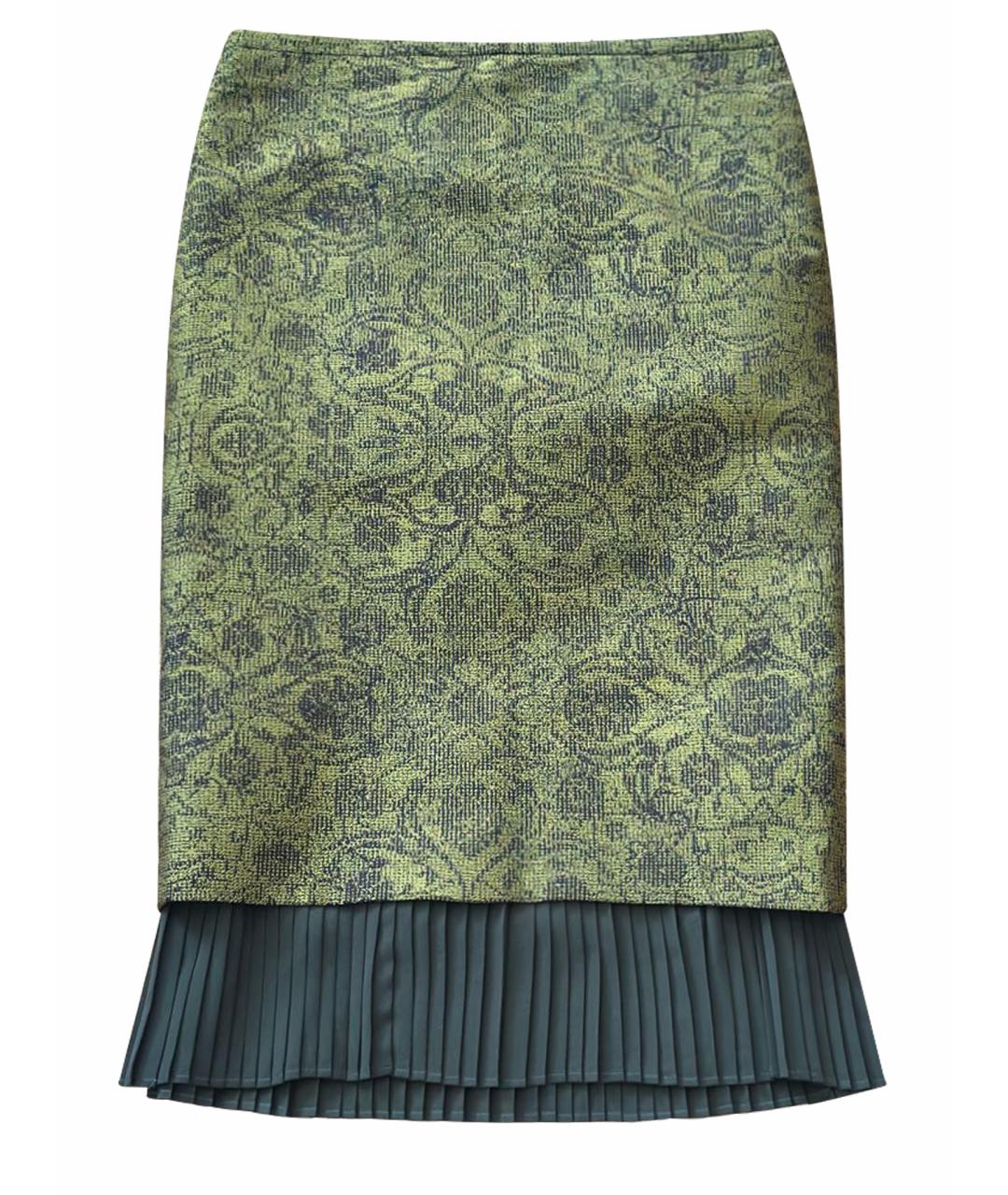 MAX MARA Зеленая ацетатная юбка миди, фото 1