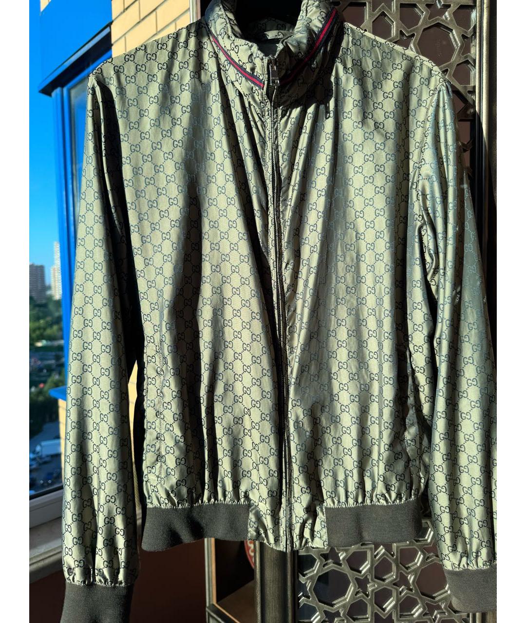 GUCCI Золотая хлопковая куртка, фото 5