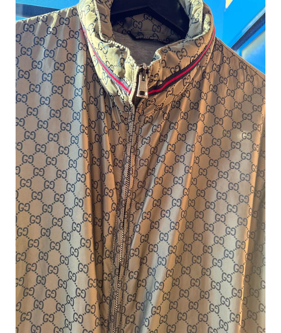 GUCCI Золотая хлопковая куртка, фото 4