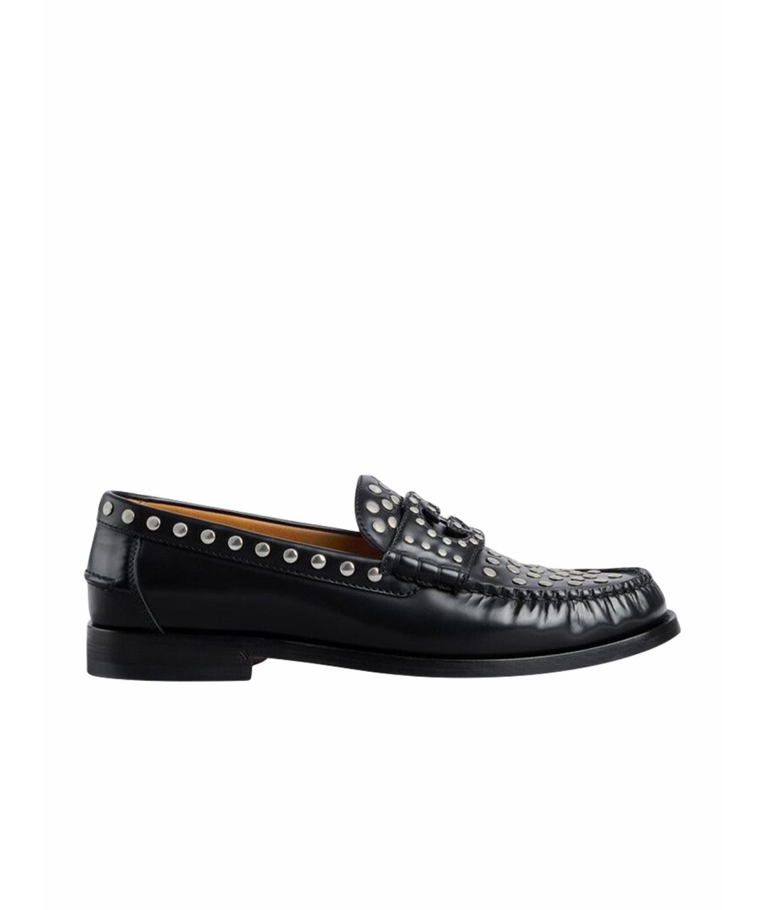 GUCCI Черные кожаные лоферы, фото 1