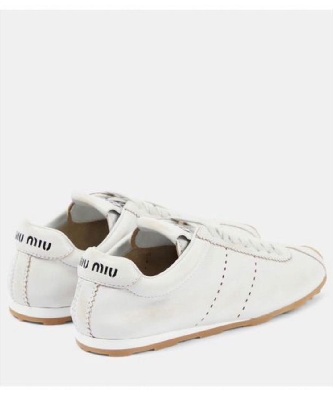 MIU MIU Серые кожаные кеды, фото 4