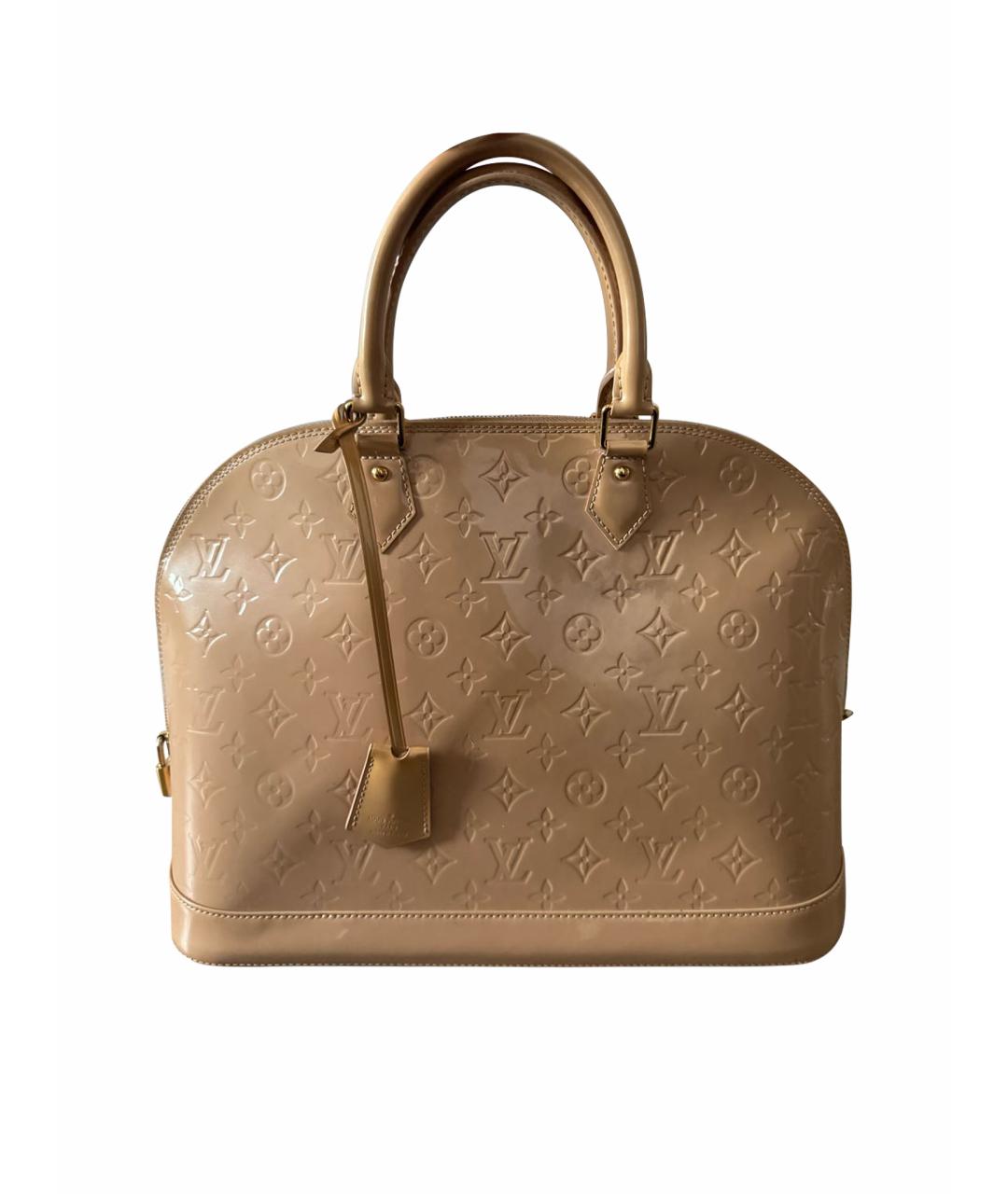 LOUIS VUITTON Коралловая сумка с короткими ручками из лакированной кожи, фото 1