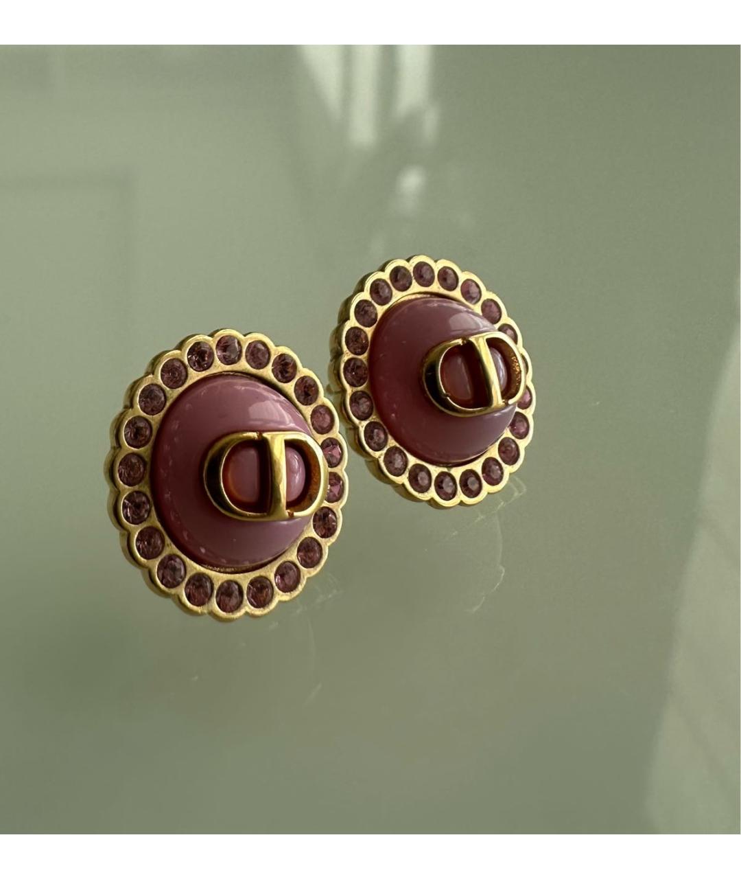 CHRISTIAN DIOR Розовые металлические серьги, фото 4