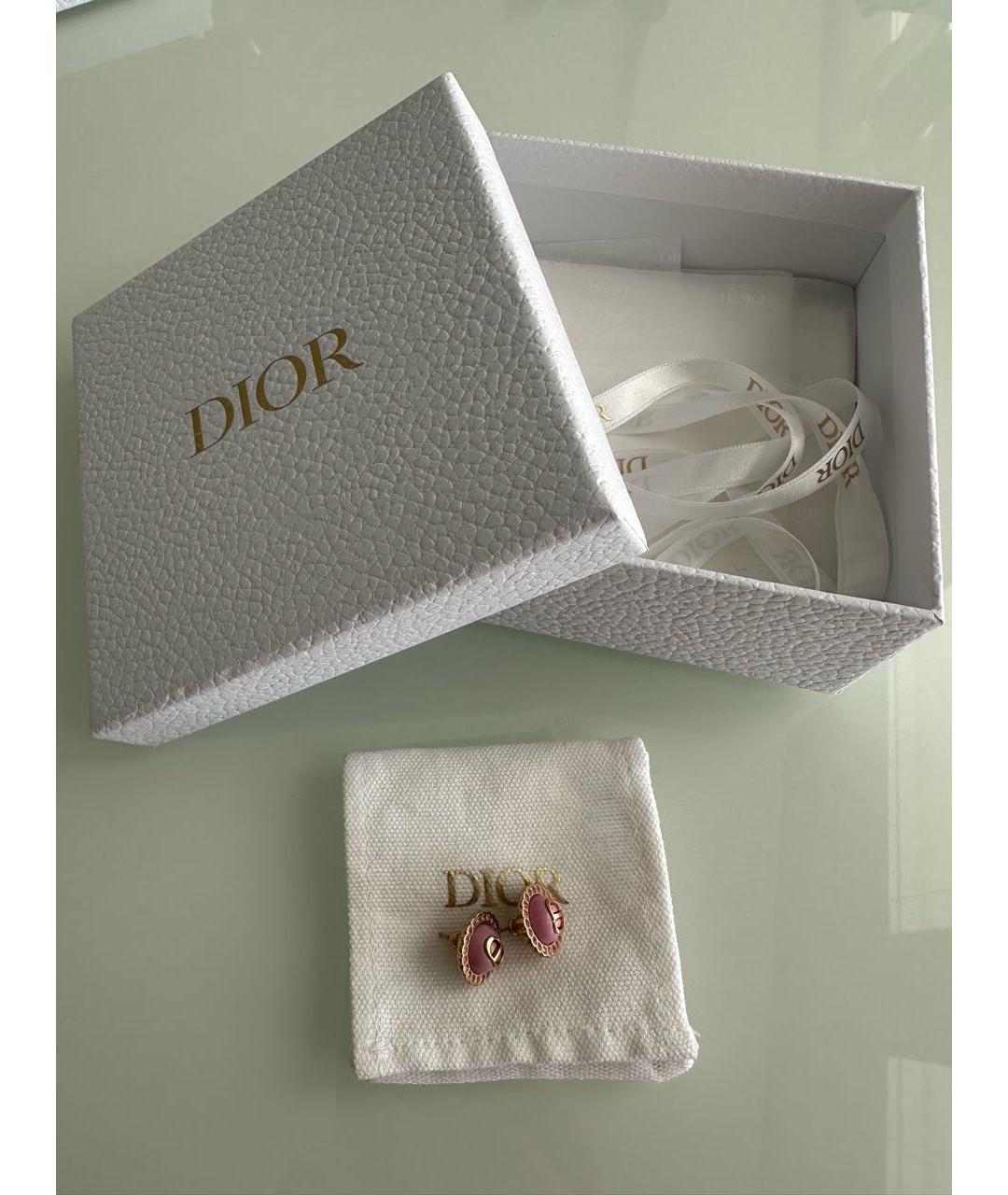 CHRISTIAN DIOR Розовые металлические серьги, фото 7