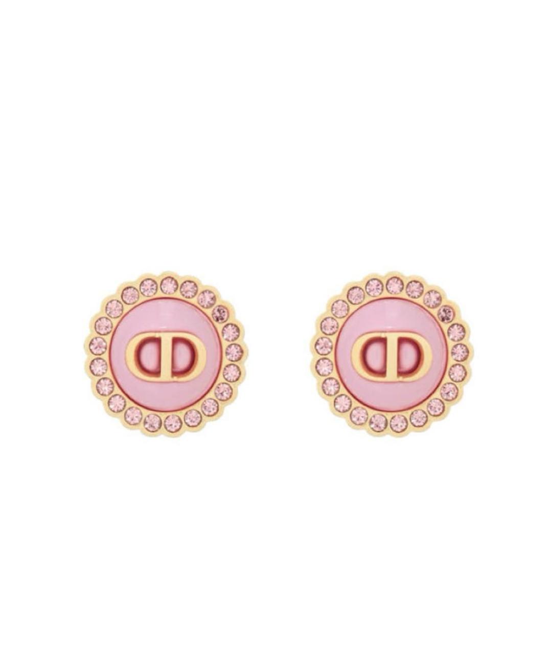 CHRISTIAN DIOR Розовые металлические серьги, фото 1