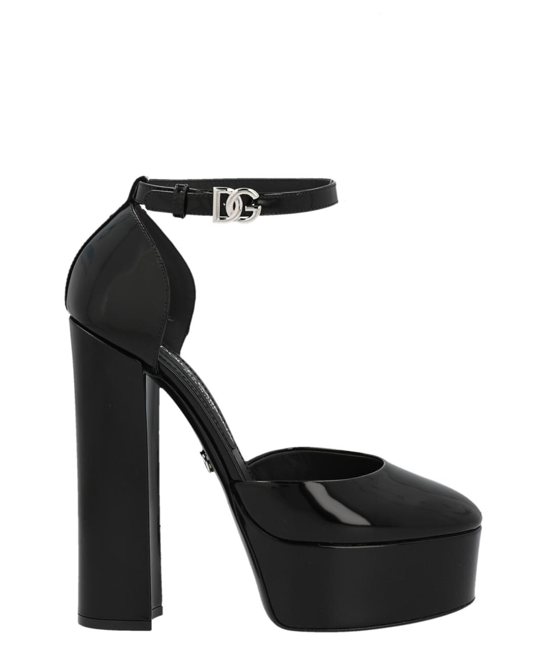 DOLCE&GABBANA Черные кожаные туфли, фото 1