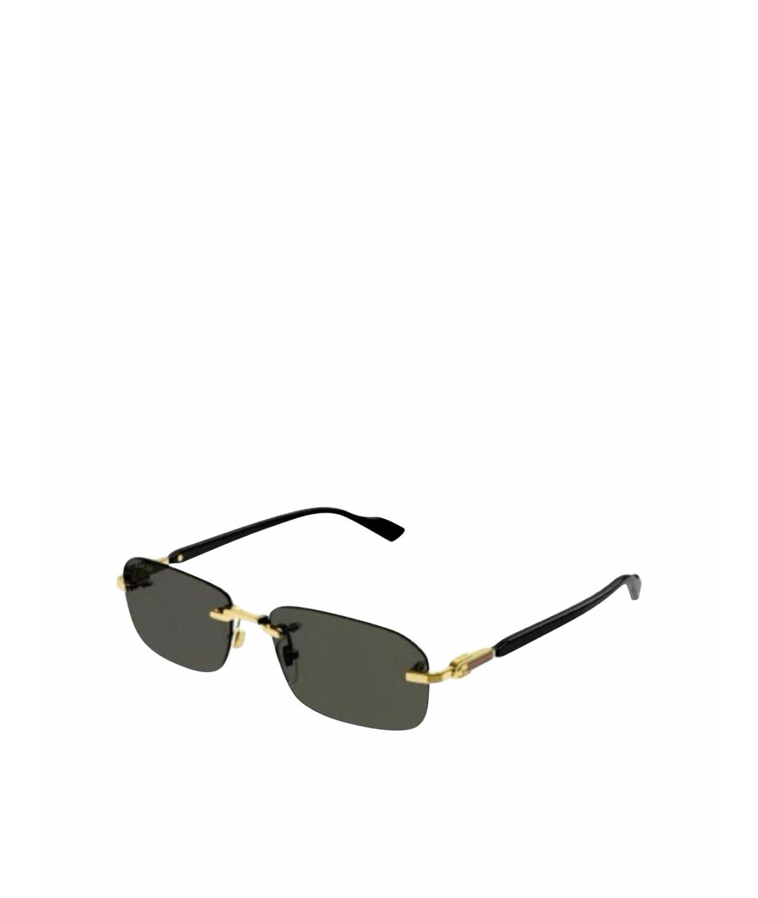GUCCI Черные металлические солнцезащитные очки, фото 1