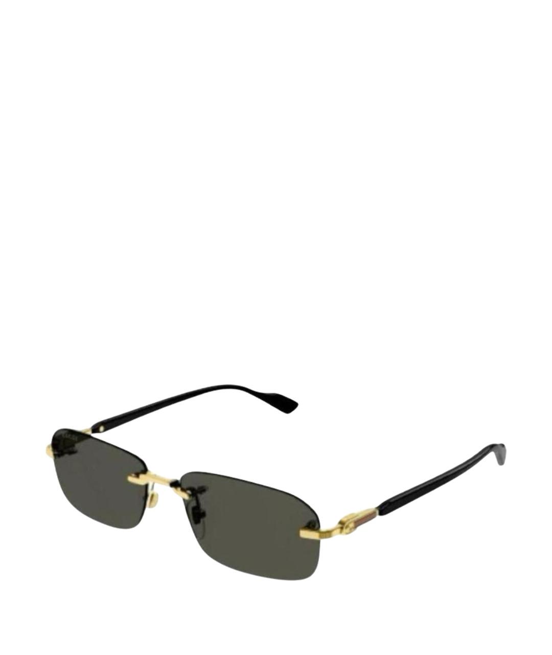 GUCCI Черные металлические солнцезащитные очки, фото 1