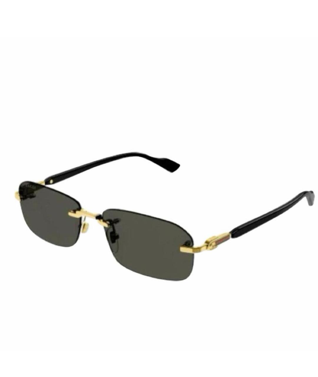 GUCCI Черные металлические солнцезащитные очки, фото 5