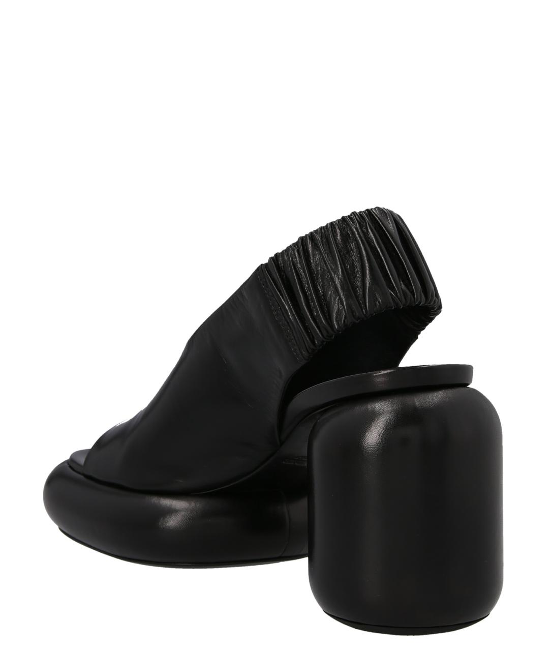 JIL SANDER Черные кожаные босоножки, фото 2