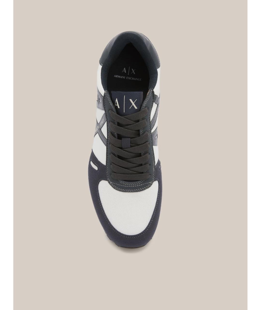 ARMANI EXCHANGE Темно-синие текстильные низкие кроссовки / кеды, фото 4