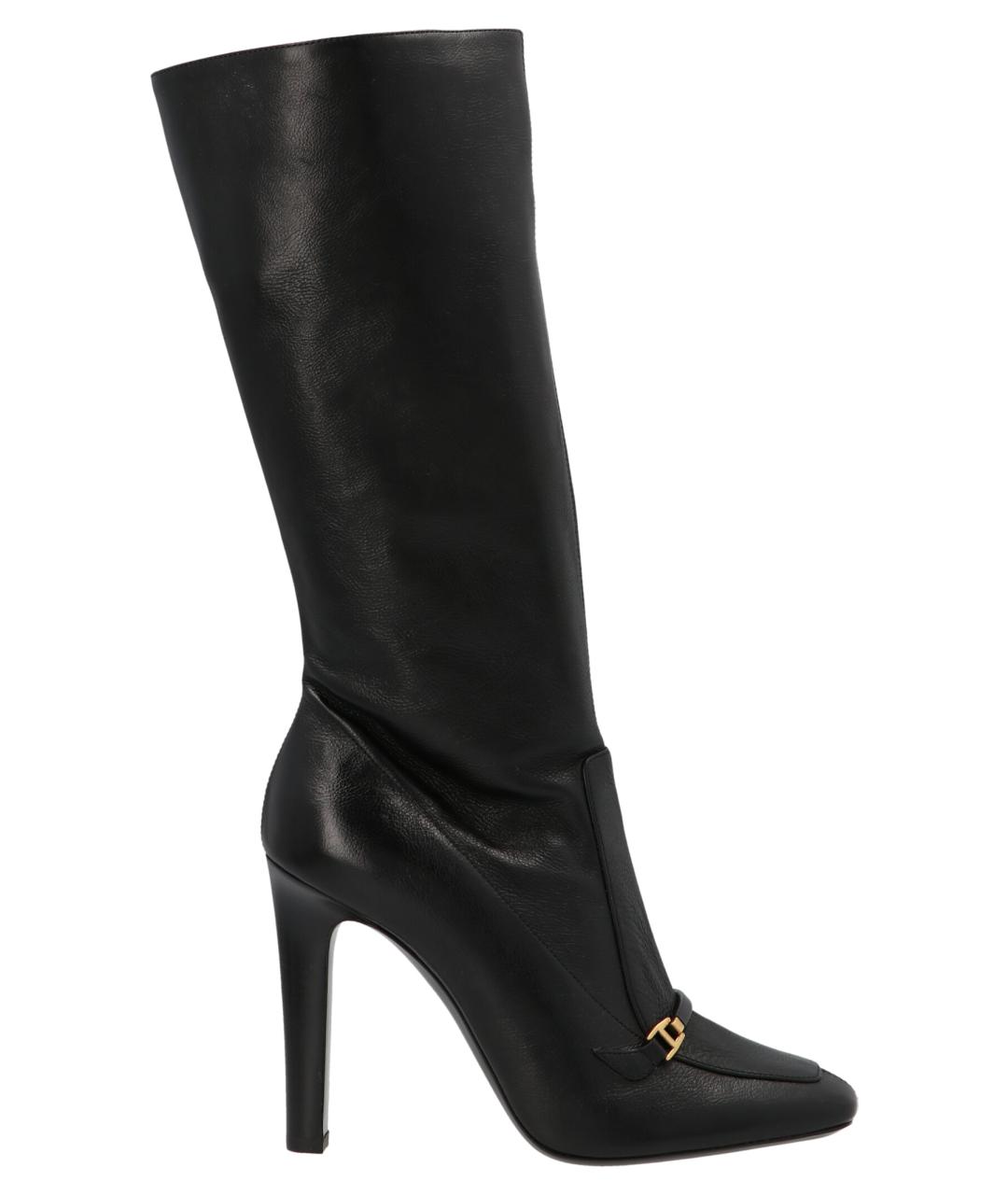 SAINT LAURENT Черные кожаные сапоги, фото 1