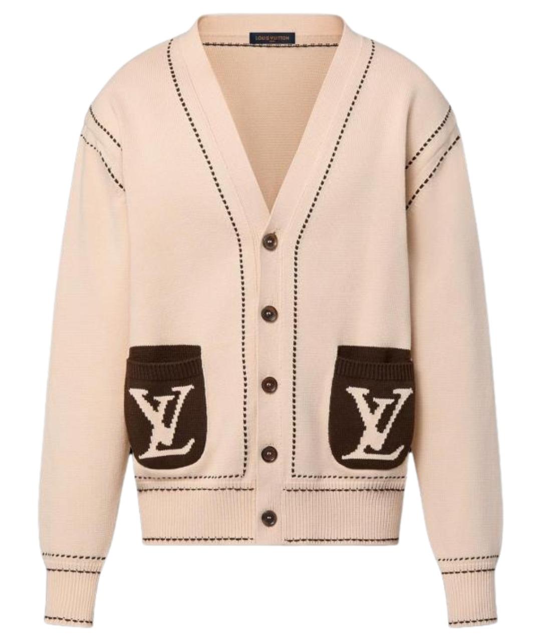 LOUIS VUITTON Бежевый хлопковый кардиган, фото 1