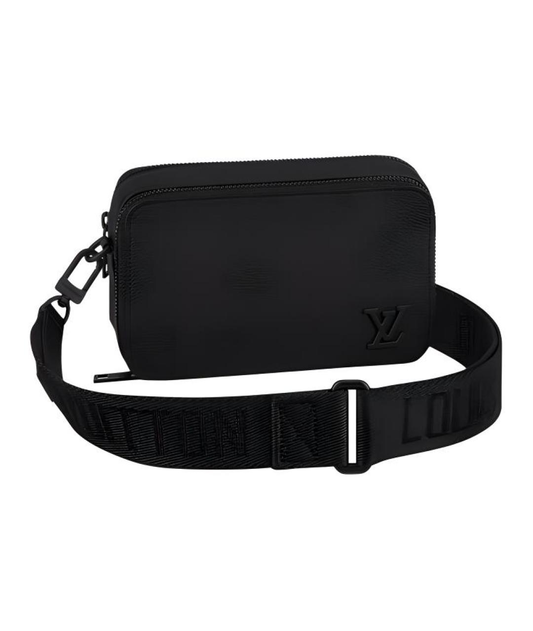 LOUIS VUITTON Черная тканевая сумка на плечо, фото 1