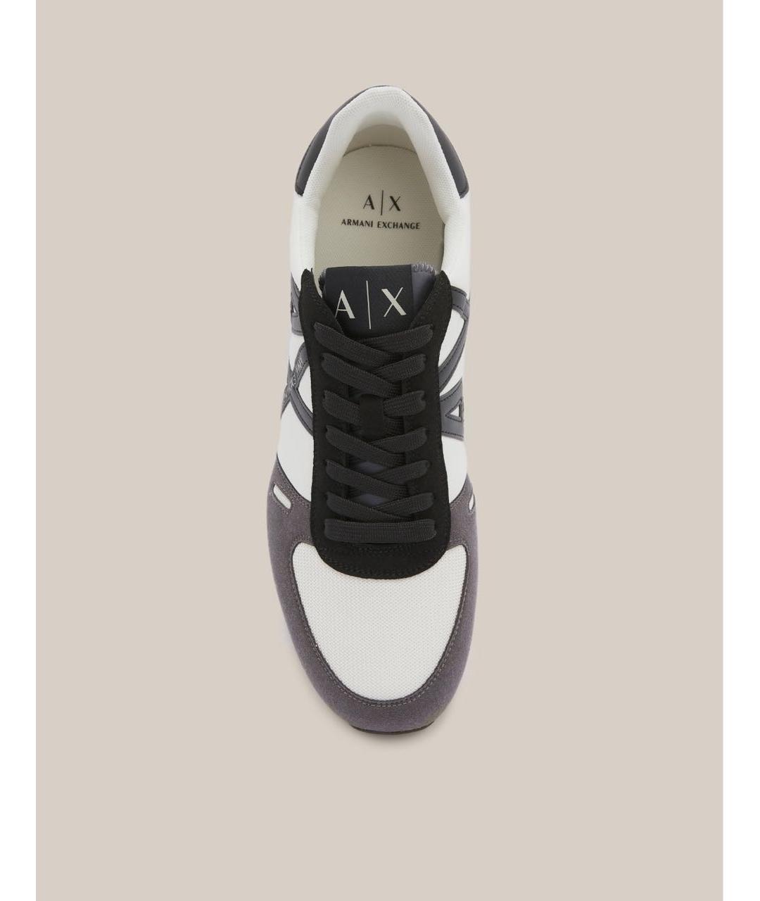 ARMANI EXCHANGE Серые текстильные низкие кроссовки / кеды, фото 4