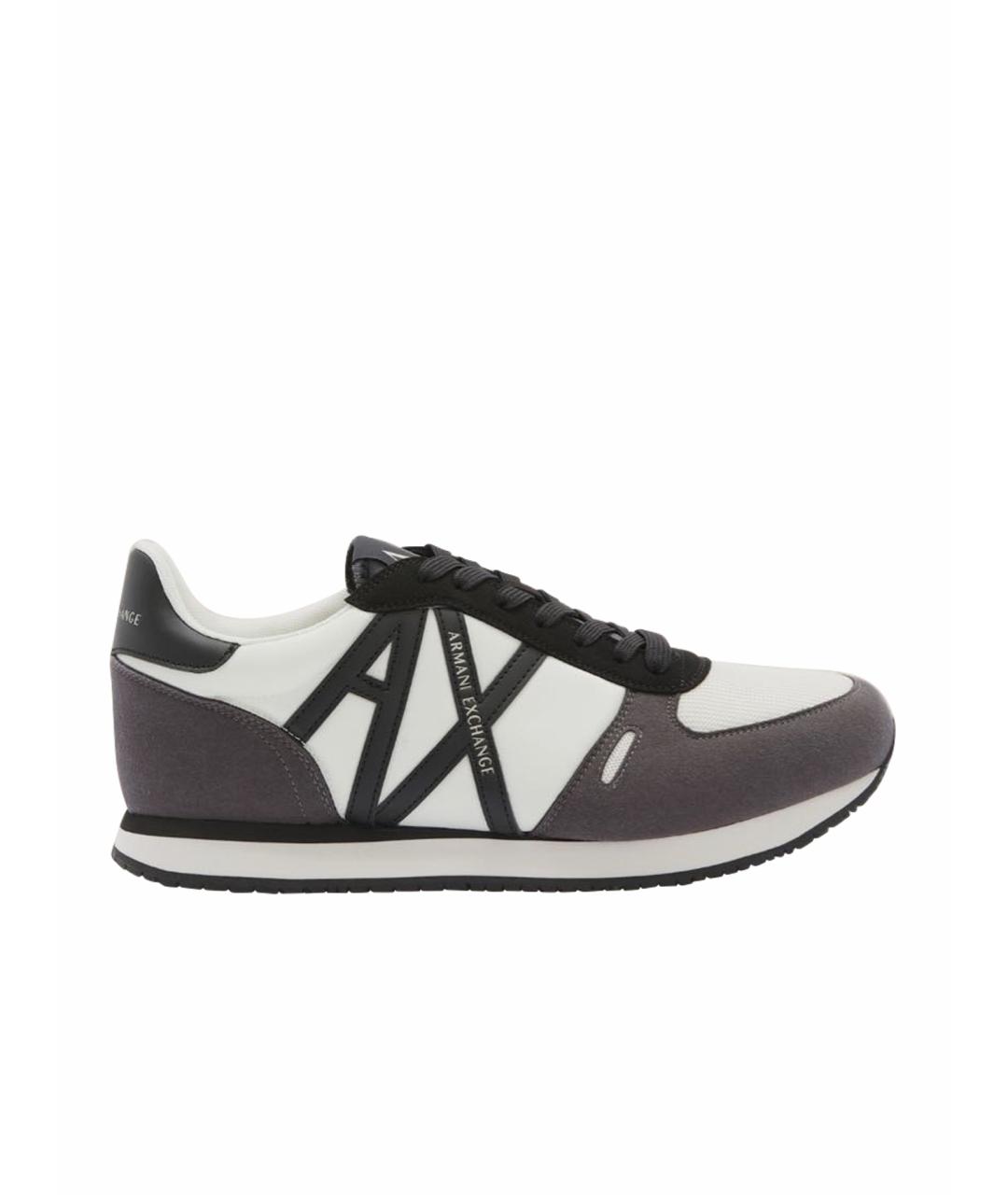 ARMANI EXCHANGE Серые текстильные низкие кроссовки / кеды, фото 1