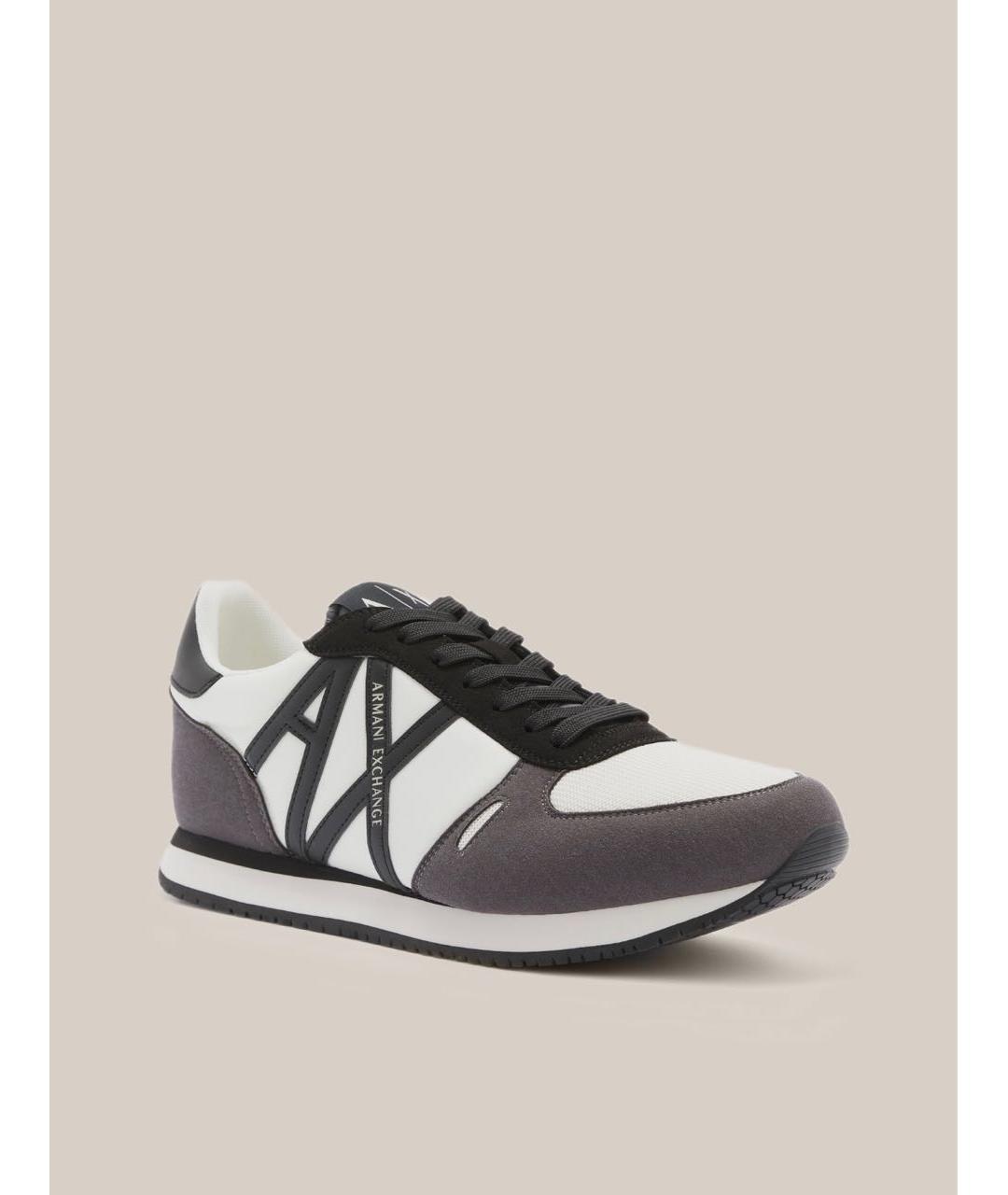 ARMANI EXCHANGE Серые текстильные низкие кроссовки / кеды, фото 2