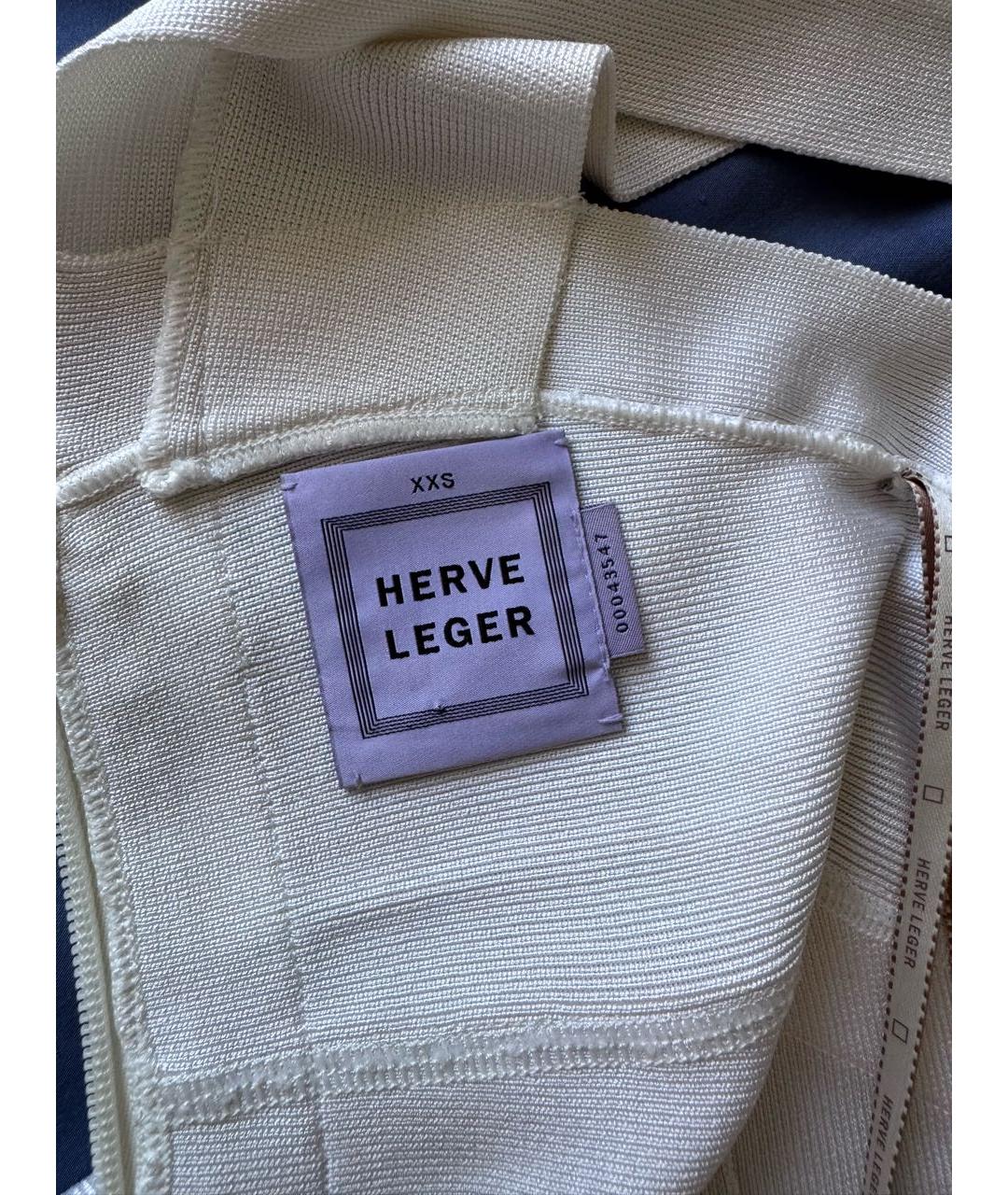 HERVE LEGER Белое вискозное коктейльное платье, фото 3