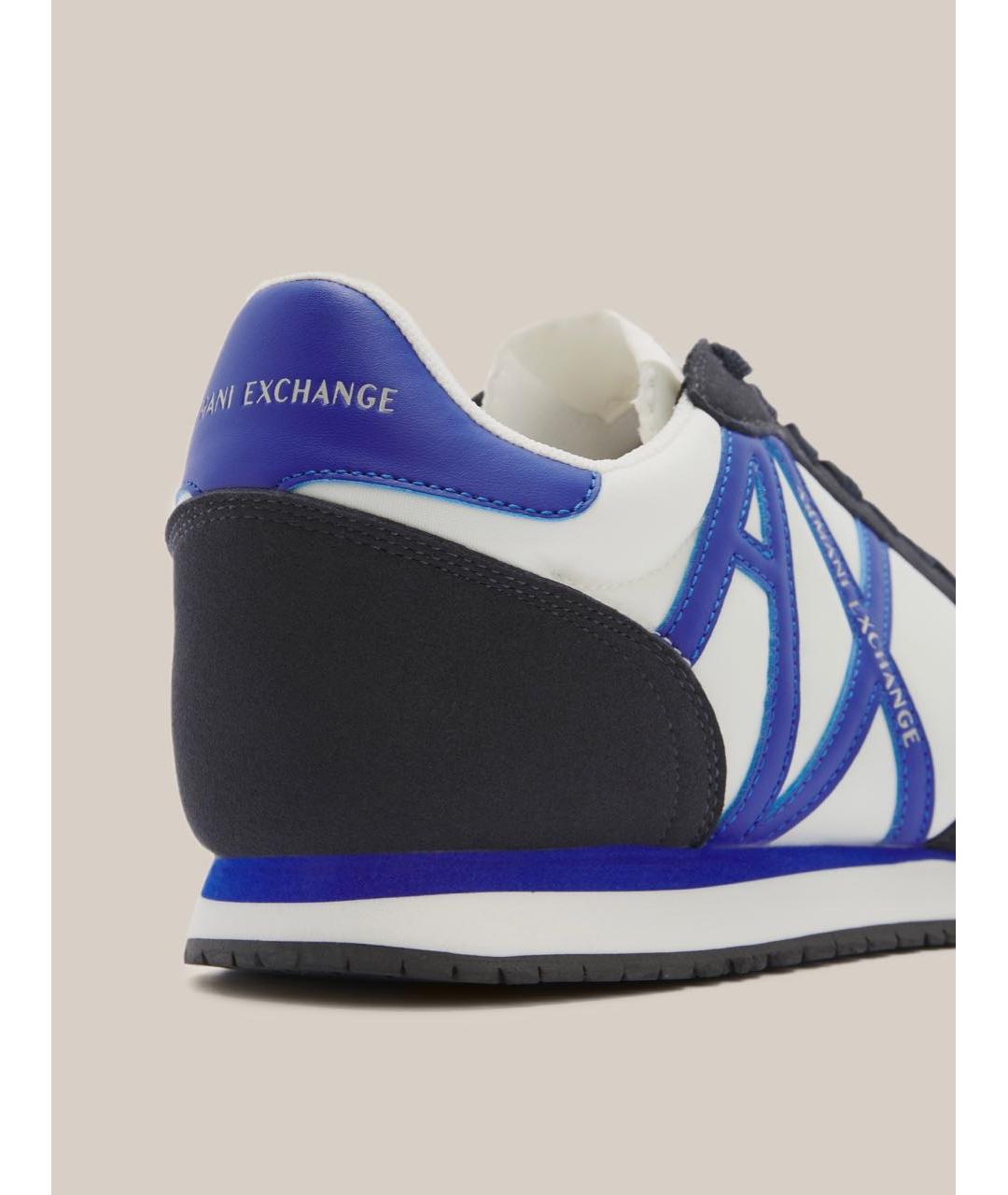 ARMANI EXCHANGE Синие текстильные низкие кроссовки / кеды, фото 5