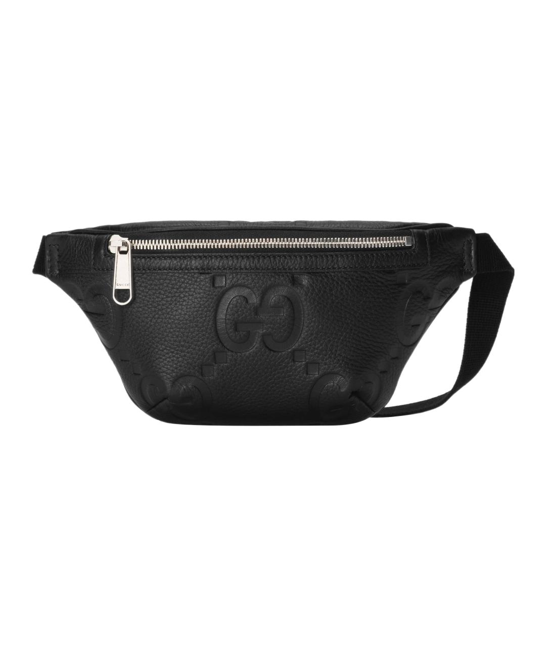 GUCCI Черная кожаная поясная сумка, фото 1