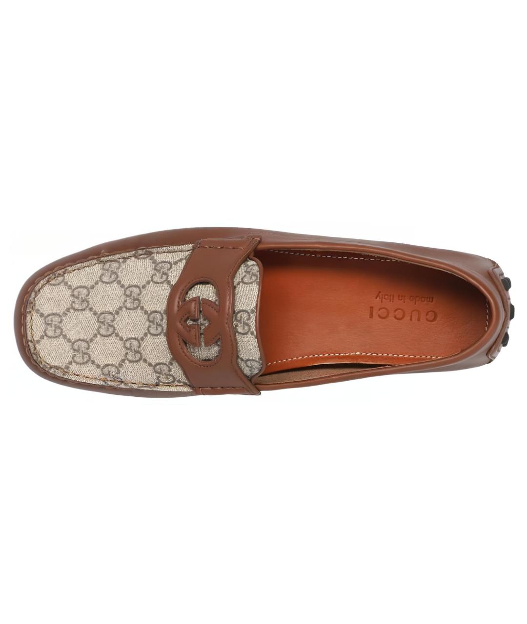 GUCCI Коричневые кожаные лоферы, фото 4