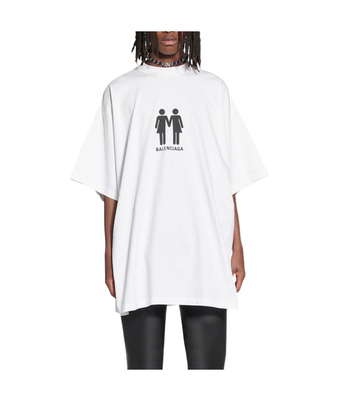BALENCIAGA Белая футболка, фото 3
