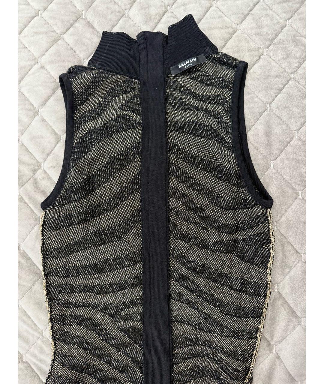 BALMAIN Черное вискозное вечернее платье, фото 3