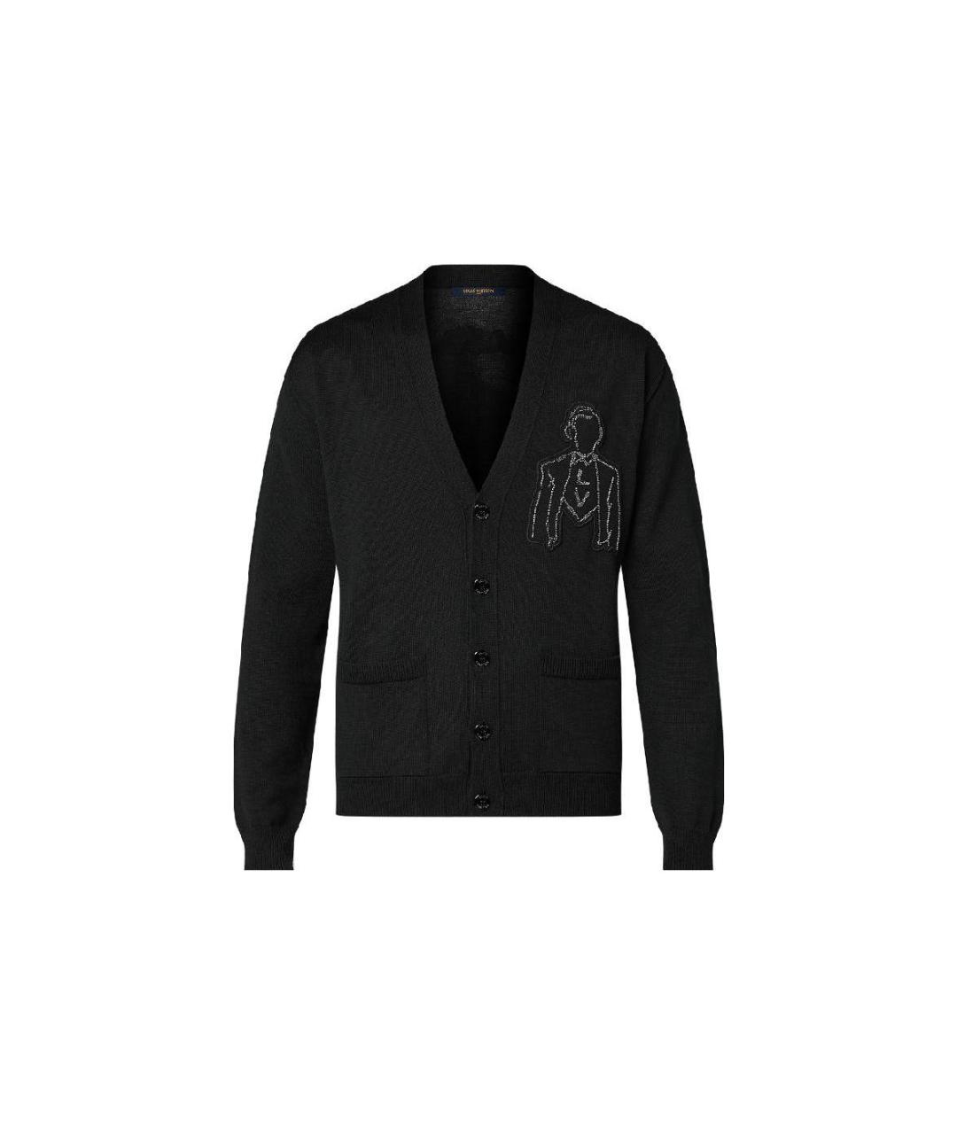 LOUIS VUITTON Черный хлопковый кардиган, фото 1